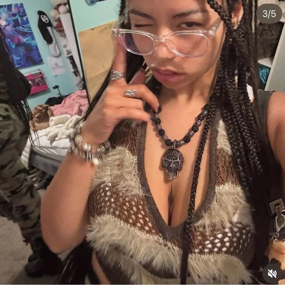 Akira Brown and Tan Women's Halter Top - Picture 5 of 5